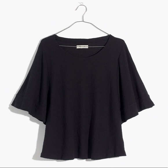 Madewell Texture & Thread Flutter Sleeve Top - Picture 1 of 6